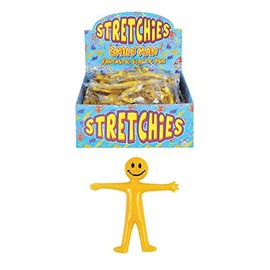 HENBRANDT 60 x Stretchy Smile Men Yellow Stretch Stretchies Kids Party Favour Loot Bag Filler Lucky Dip for Boys and Girls