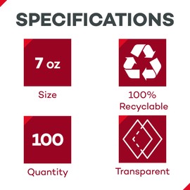 Dealmed 7 oz. Disposable Plastic Cups – 100% Recyclable Cups for Doctor's Offices, School Nurse's, Hospitals, at Home and More (Pack of 100)