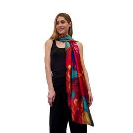 Trillion London® Spring Collection | Designer Silk Scarf For Women | Lightweight Neck Scarves | Shawl Wraps | Multi-Colour | Suitable for Daily Life | Travelling & Gifting | Smooth & Soft Finish