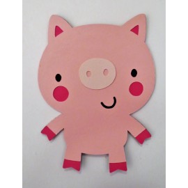 Cute Animal Pig Paper Die Cut Scrapbook Embellishment