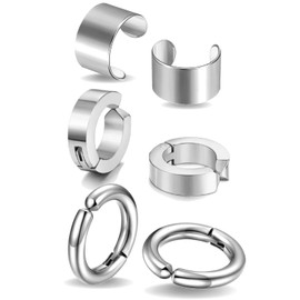 ZESSICA S925 Earrings, Ear Cuffs, Fake Earrings, Non-Hole Earrings, Men's, Women's, Popular Brand, No Gemstone