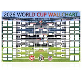 CATZUM 1 Poster di pianificazione di torneo di calcio, 90x60 cm piano di partita scrivibile, per visione pubblica, feste di calcio & incontri di tifosi, per prevedere & registrare