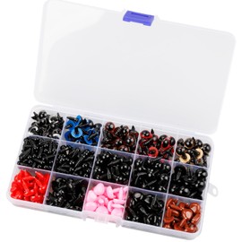 Rumyve 752 pcs Safety Eyes,Plastic Doll Eyes,Crochet Eyes Plastic Button,Teddy Eyes Doll Eyes for Toy Making Colourful Safety Eyes
