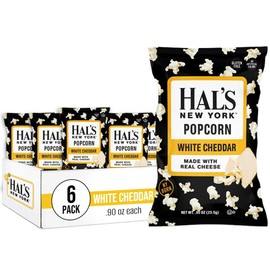 Hal's New York Popcorn, White Cheddar, 0.90 Oz (Pack of 6)