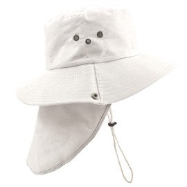 Carnavalife Sun Hat with Neck Protection for Men Women Fishing Hat Breathable and Foldable Hat with Earmuffs for Camping and Gait Unisex One Size, White