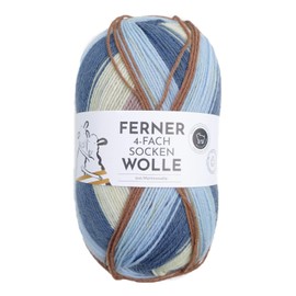 Ferner Wolle 4-Ply Sock Wool with Merino Wool, Mulesing-Free, 4-Ply Sock Yarn with Colour Gradient, 100 g (712/24)