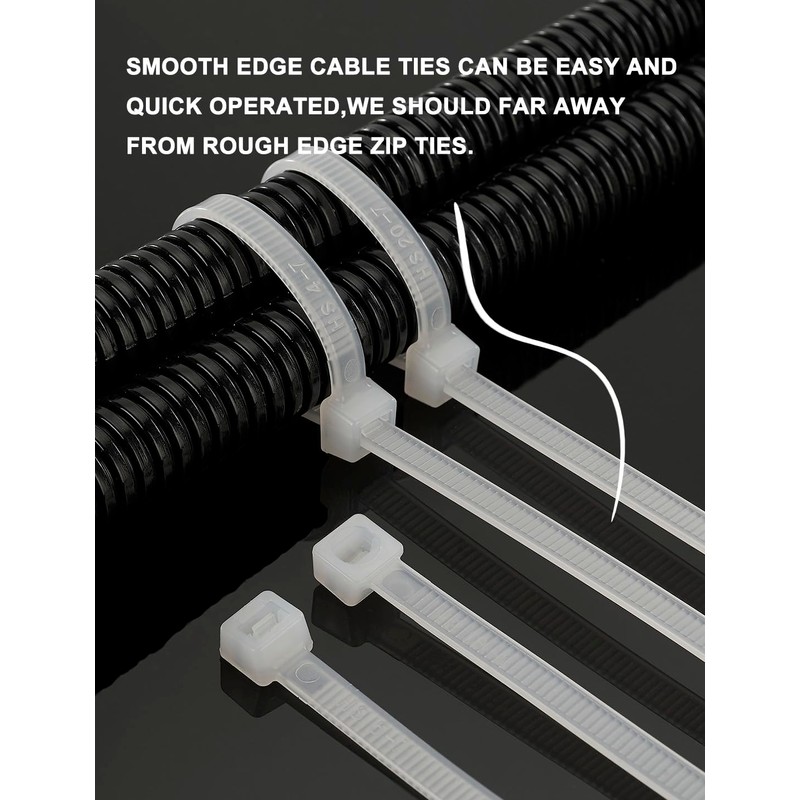 HS UV Protected Zip Ties 12 Inch (100 Pack) Self
