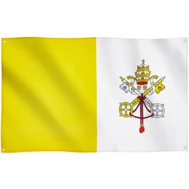 Runesol Vatican City Flag, 91x152cm, 3ft x 5ft, 4 Grommets, Eyelet In Every Corner, Catholicism, The Holy See, La Santa Sede, Pope Flag, Premium Flags, Inside, Outside, Banner, Vivid Colours, Epiphany