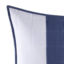 Nautica Swale - Funda para cama individual, color azul oscuro, Cape Cod, Marino, 20" x 26", 1 pieza