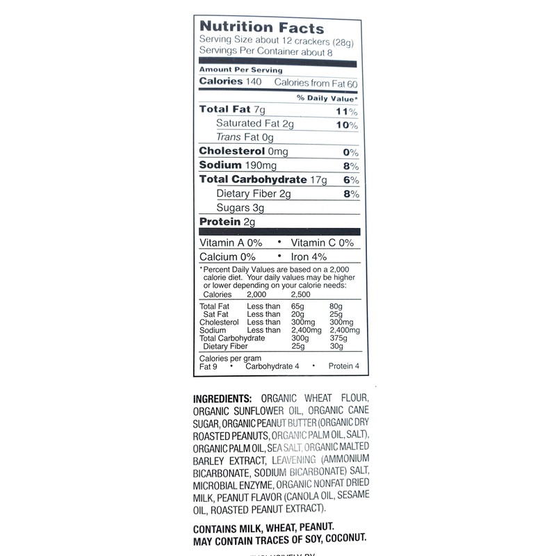 Trader Joes Organic Mini Peanut Butter Sandwich Crackers - Pack