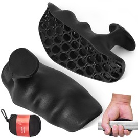 Rubber Gym Grips Fingerless Workout Gym Gloves, Workout Grips for Men Women Crosstraining Palm Grips Hand Protection, Weight Lifting Grips Bodybuilding Gymnastics Hand Grips for Deadlifts towel