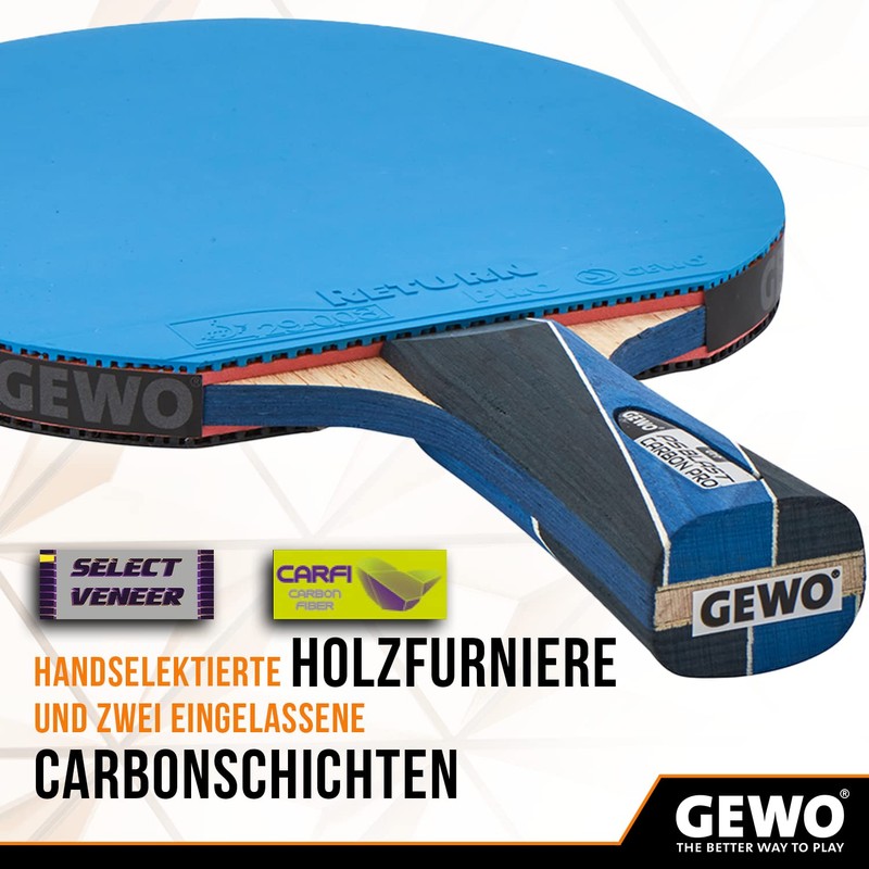 GEWO PS Blast Carbon Pro Table Tennis Bat - ITTF