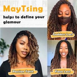 MayTsing Spring Twist Bulk Human Hair for Crochet, Spring Twists, Passion Twists, Butterfly Locs and Mini Twists, 100% Afro Kinkys Bulk Human Hair Ombre Color (#30/1b/#30, 50g) (#30/1b/#30, 14 inches)