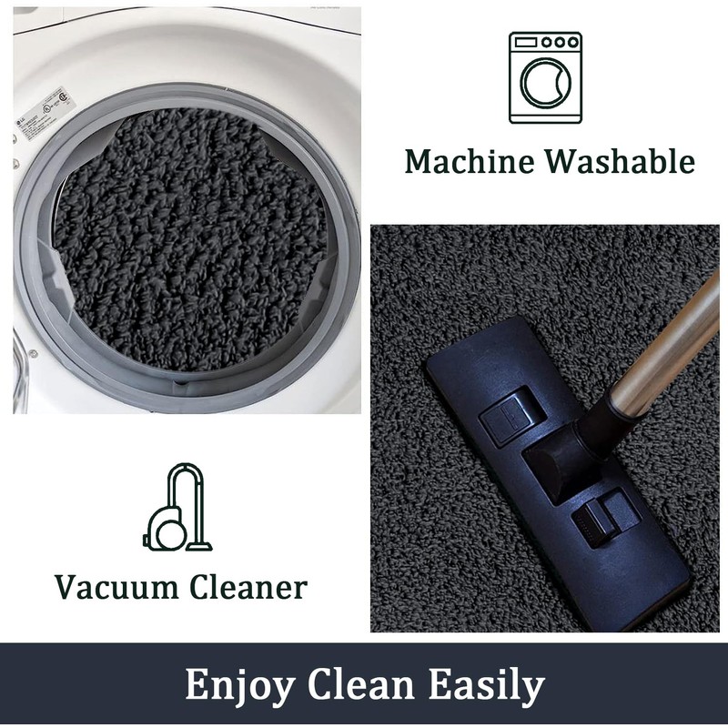 RTBQJ-AT Dark Grey Bath Mat Non Slip Extra Large Bath