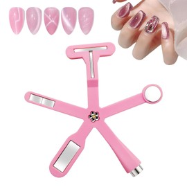 Rosa 6-in-1-Nagelkunst-Katzenaugenmagnet, Katzenaugen-Gel-Nagellack, vielseitiger Katzenaugenmagnet für Nägel, Nagelmagnet-Werkzeug, Nagelmagnete, Zubehör für Nagelkunst, Katzenaugenmagnet, Werkzeug