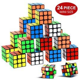 Nunki Toy Party Puzzle Toy,24 Pack Mini Cubes Set Party Favors Cube Puzzle, 1.18 Inch Puzzle Magic Cube Eco-friendly Safe Material with Vivid Colors,Party Puzzle Game for Boys Girls Kids Toddlers