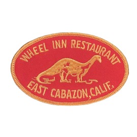 Retro Wheel Inn Restaurant East Cabazon Dinosaur Vintage Style Patch Pee Wee Herman