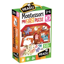 Headu Montessori First Puzzle The Farm IT20140 Educational Toy for Kids, Boys, and Girls Ages 2 to 4 Years Old