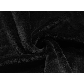 Luxury Short Plush Super Soft Faux Fur Fabric Material Black 1MTR