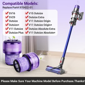 Bluevisk SV29 Filter Replacement Parts for Dyson Vacuum Cleaner Compatible with Dyson SV16, SV29, Outsize, V11 Outsize, Outsize Extra,V15 Outsize,V11 Outsize Origin/Absolute+ Compare to Part 970422-01