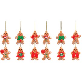 Cabilock Pack of 24 Soft Christmas Decoration Children Christmas Decoration Christmas Tree Pendant Advent Calendar Filler PVC Christmas Tree Gingerbread Man Christmas