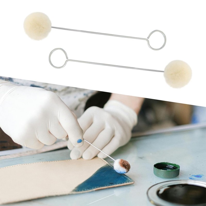 10 Pieces Wool Daubers Ball Brush Leather Dye Tool with