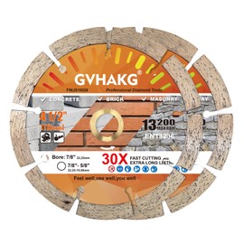 GVHAKG 2x115mm Diamond Cutting Disc,10mm Segmented Concrete Blade for Cutting Concrete Masonry Brick Block Stone With 7/8"-5/8” Arbor (115x10x22.23mm)