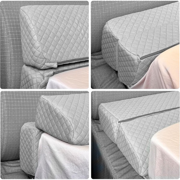 4 Modes Pillow Wedge for Headboard Gap, Foldable Bed Wedge