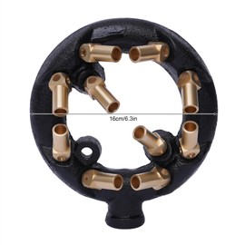 MUSESPANI 10 Tips Jet Burner Natural Gas Propane Jet Burner Round Brass Nozzle Jet Burner Kitchen Stove Burner with 10 Head for Fryer Boiler Wok Home Hotel Restaurant (10 Tips)