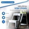 Gracious Living 2-Step Stool, Portable Plastic Stepping Stool for Dorm,