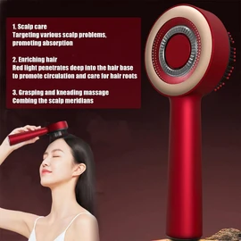 Red Light Hair Massager, Red Light Massager, Hair Massager Brush,Scalp Massager With 3 Gears,Electric Scalp Massager And Hair Oil Applicator (Black)