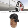 4PCS/Set Tire Valve Cap Skull Shape with Rubber Ring for