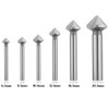 Fixinus 6-Piece Countersink Set Metal HSS 90° HSS Countersink Deburring