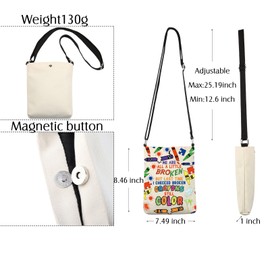 Mental Health Crossbody Bag Broken Crayons Still Color Teacher Crossbody Bag Mental Health Awareness Gifts Positive Sling Bag
