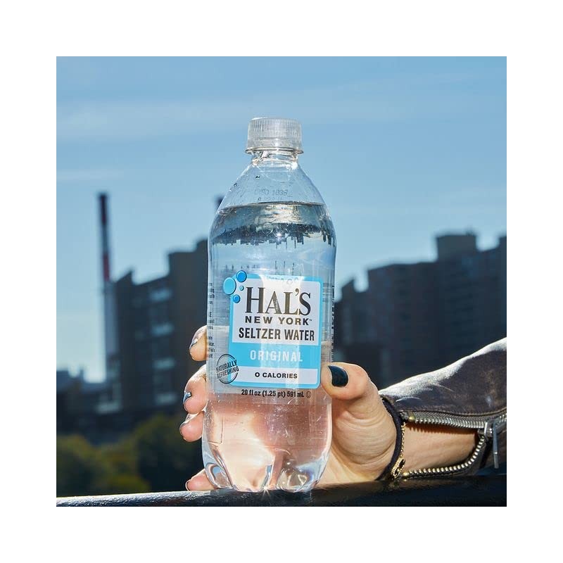 Hal's New York Seltzer Carbonated Original Sparkling Water, Zero Sugar,
