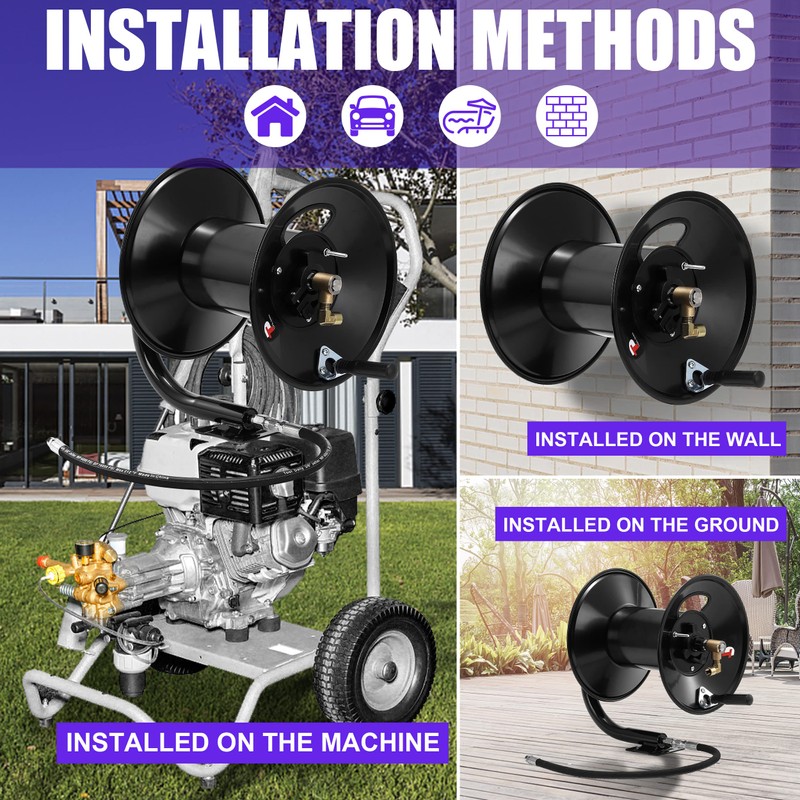Tool Daily Pressure Washer Hose Reel, 150 FT Heavy Duty
