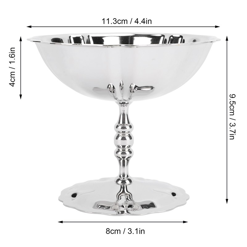 Stainless Steel Ice Cream Bowl, Pudding Cups, Sundae Trifle Bowl