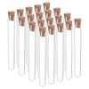 PATIKIL 7ml Plastic Test Tubes with Cork Stoppers, 20Pcs 100x12mm