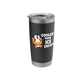 Cute Penguin With Floaties - Cooler Than Ice Cream Funny Stainless Steel Insulated Tumbler