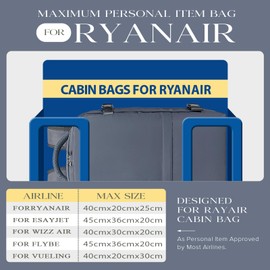 Cabin Bags 40x20x25 for Ryanair Underseat Carry-ons Bag Hand Luggage Bag Travel Backpack Cabin Size 20L