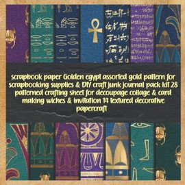 scrapbook paper Golden egypt assorted gold pattern for scrapbooking supplies & DIY craft junk journal pack kit 28 patterned crafting sheet for ... invitation 14 textured decorative papercraft