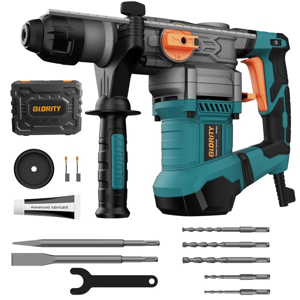 GLORITY 1-1/4 Inch SDS-Plus 13 Amp Heavy Duty Rotary Hammer