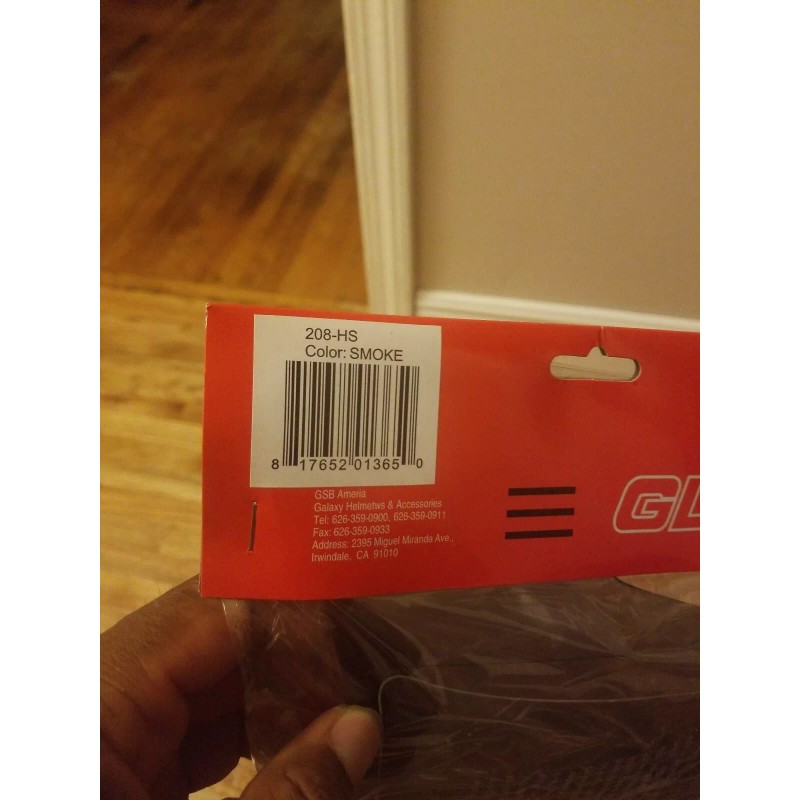 GLX Helmets replacement open face shield smoke tint 208-HS fits