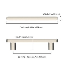 Asidrama 10 Pack 3.75 Inch(96mm) Brushed Satin Nickel Kitchen Cabinet Handles, Cabinet Pulls Kitchen Cabinet Hardware for Cupboard Drawer Pulls