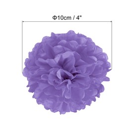 PATIKIL 4" Tissue Pom Poms Flowers, 20 Pack Paper Flower Ball for Wedding Bridal Shower Birthday Bachelorette Party Backdrop Decoration, Purple