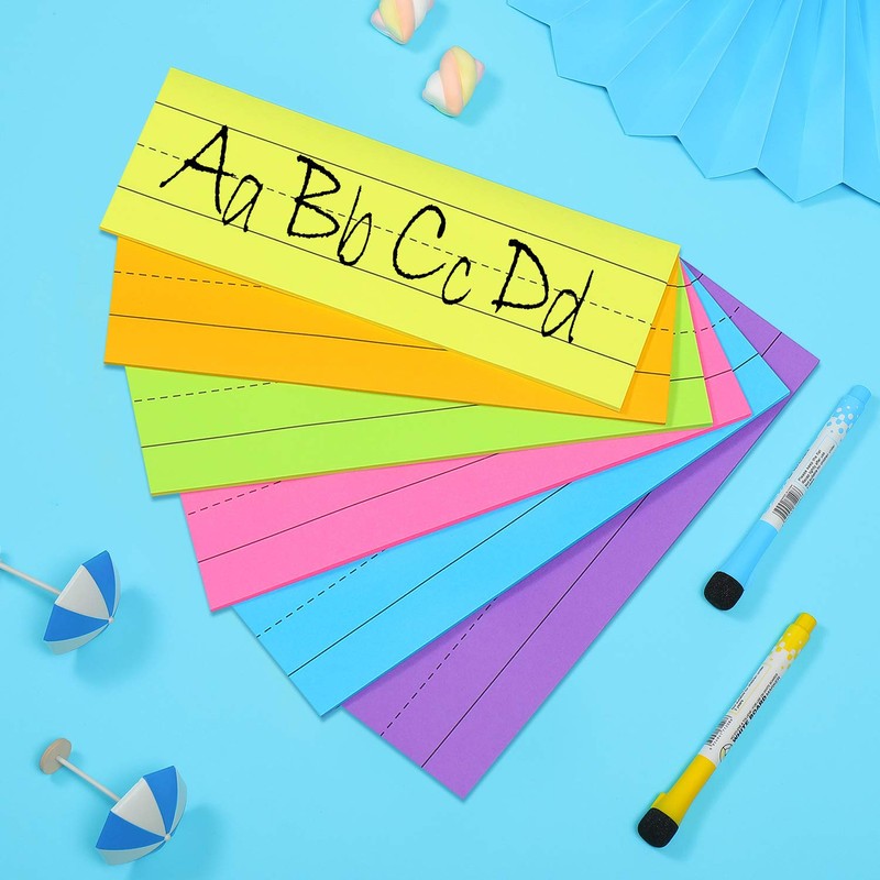 150 Sheets Sentence Strips Ruled Rainbow Sentence Learning Strips for