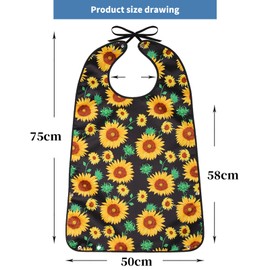 Bib for Adults, Pack of 3, Waterproof Adult Bibs with Press Studs & Mud Flaps, Waterproof Bib Food Protector for Men, Women, Elderly and Disabled, b