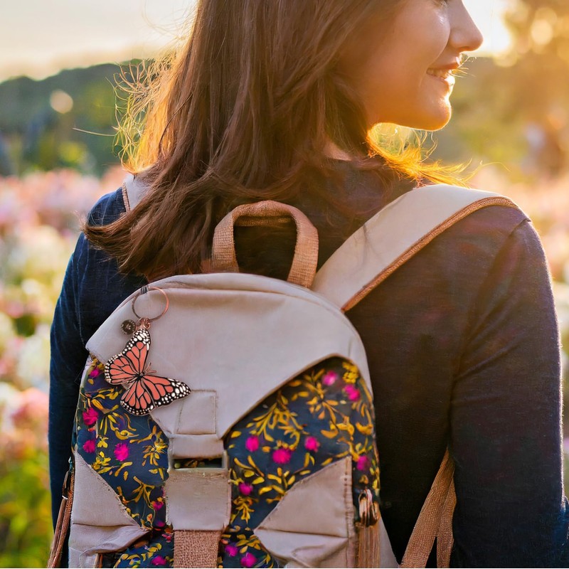 HAPPILY PLANTS Insect Keychains - Monarch Butterfly Keychain
