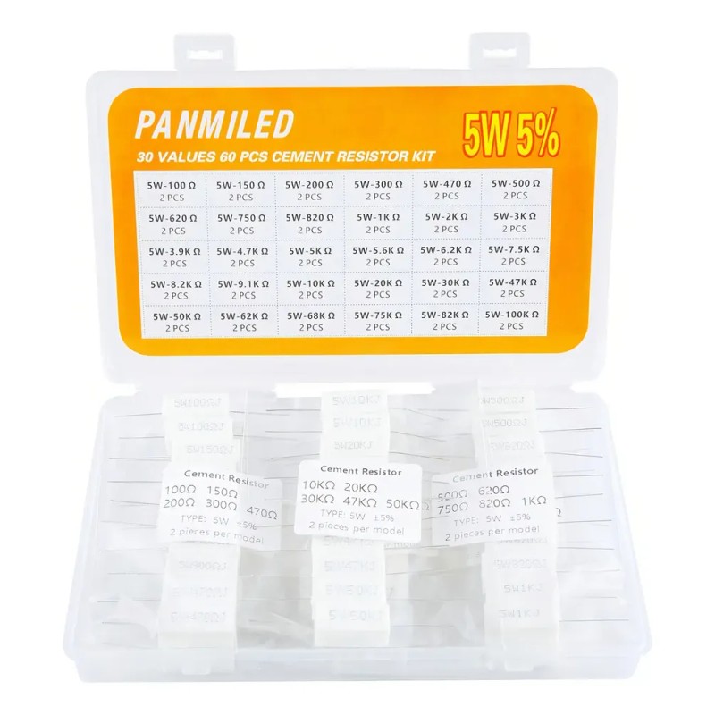 Kit Resistencias de Cemento 5W 100 a 100K Ohm 60