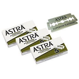 Astra Superior Premium Platinum Double Edge Safety Razor Blades, 5 Count (Pack of 3)